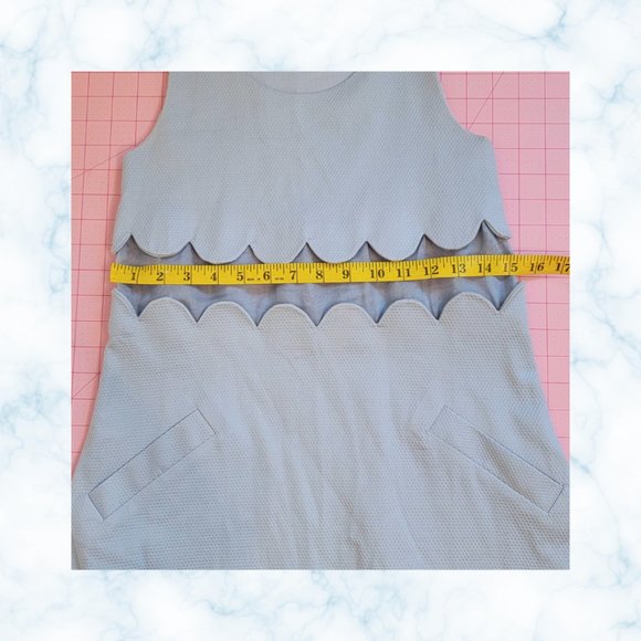 To Be Adored RARE Designer Jamily Dress NWOT Pale Baby Blue Scalloped Silk Sz XS - Picture 7 of 8